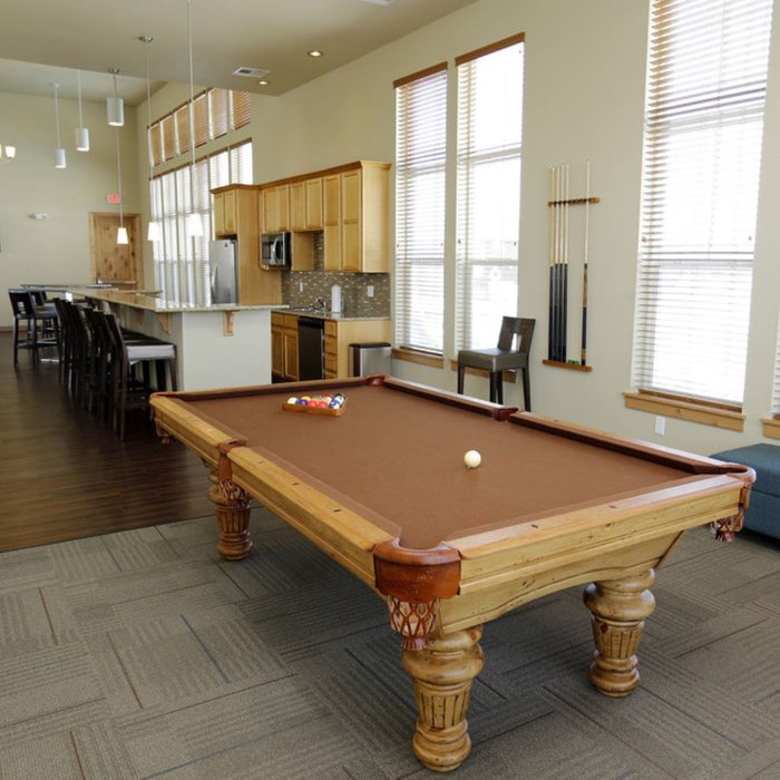 Hangout space with pool table