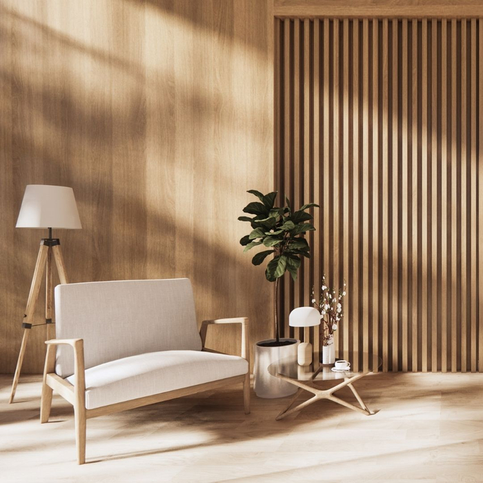 room with lamps and plants