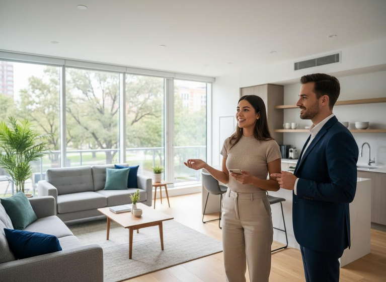 person touring an apartment