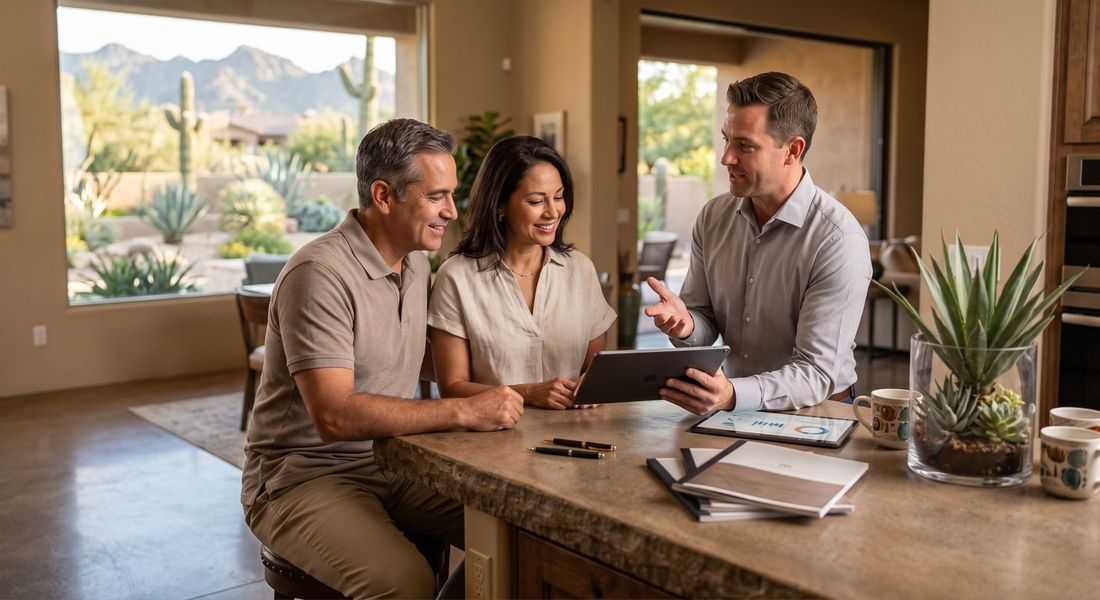 consultant speaking with home owners