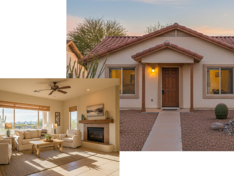 an arizona home and living room