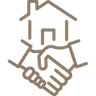 handhshake icon with house in background