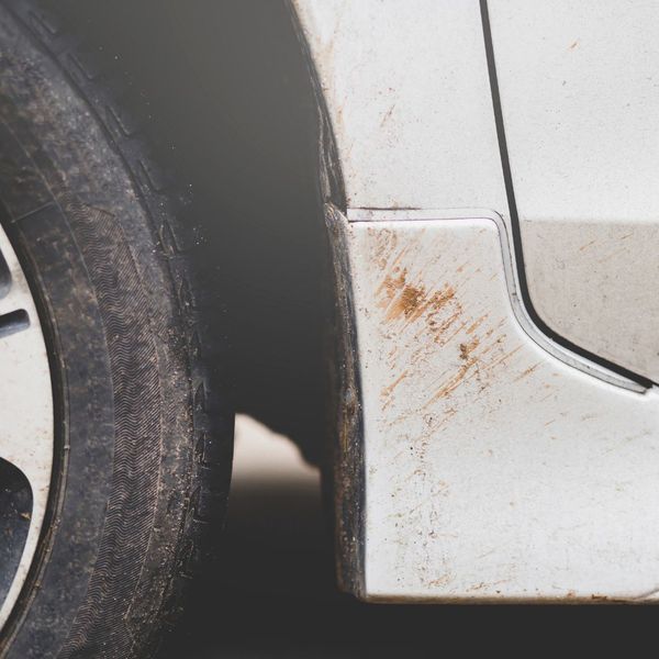 close up of dirty car