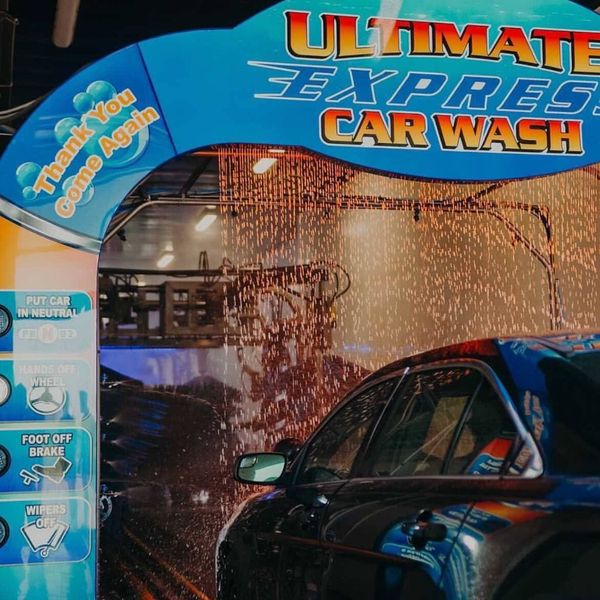 car going through car wash