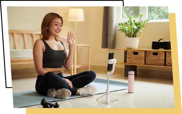 image of a woman using online training