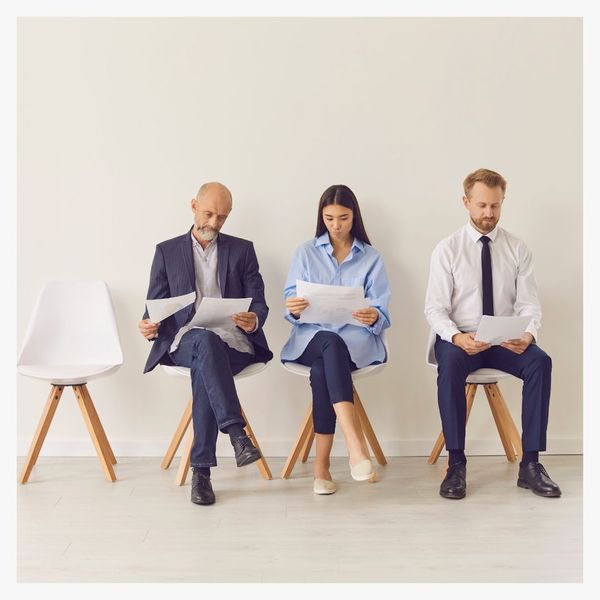 3 people waiting for an interview