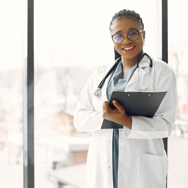 doctor with clipboard