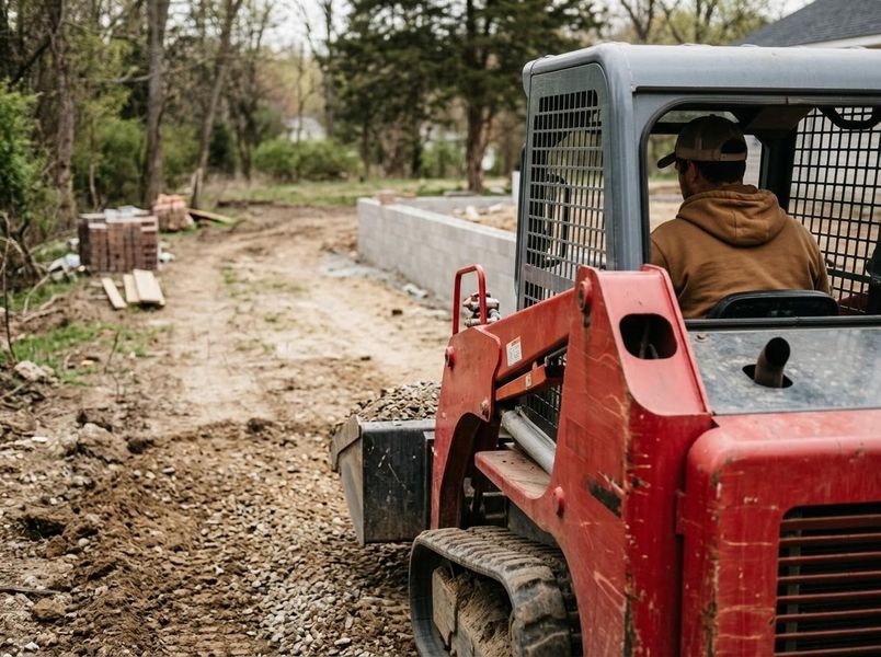 skid steer picking up gravel