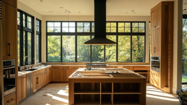 Modern home interior with large windows and natural light, representing Stride Pro Builders reliable integrity in delivering high-quality projects.