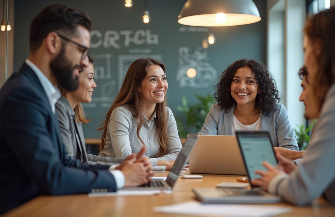 Professional preconstruction planning meeting at BKG Construction Group, featuring collaborative discussions with architects, engineers, and clients to align vision, budget, and buildability for successful construction projects.