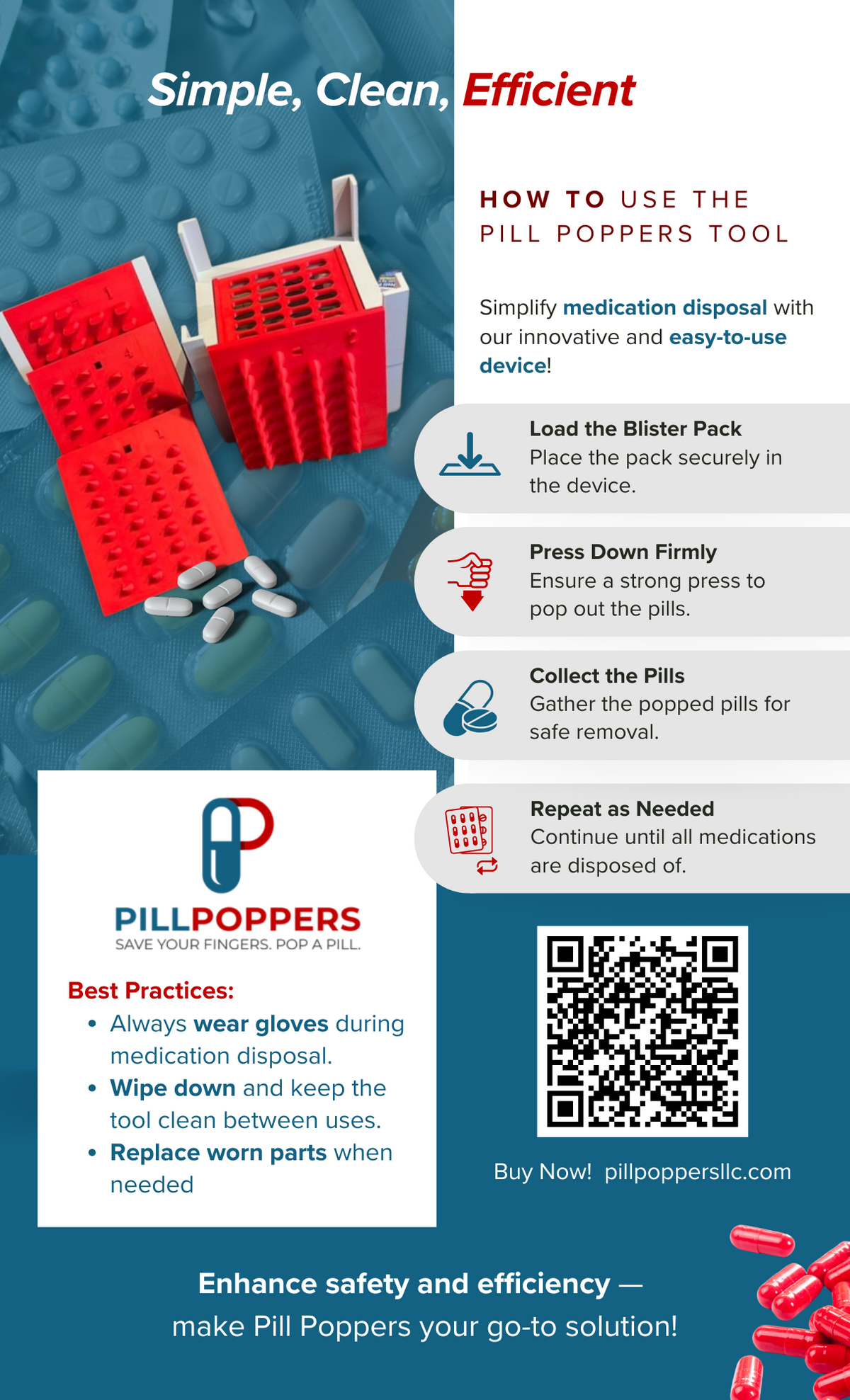 M314825 - Infographic (Legal Poster Size 8.5x14 in) - How to Use the Pill Poppers Tool Quick, Clean, Compliant.png