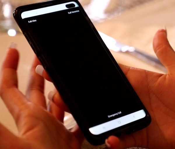Blacked out screen on a smartphone