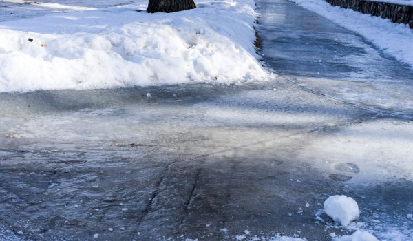 Ice on sidewalk