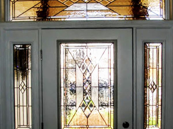 matching window and door with stained glass