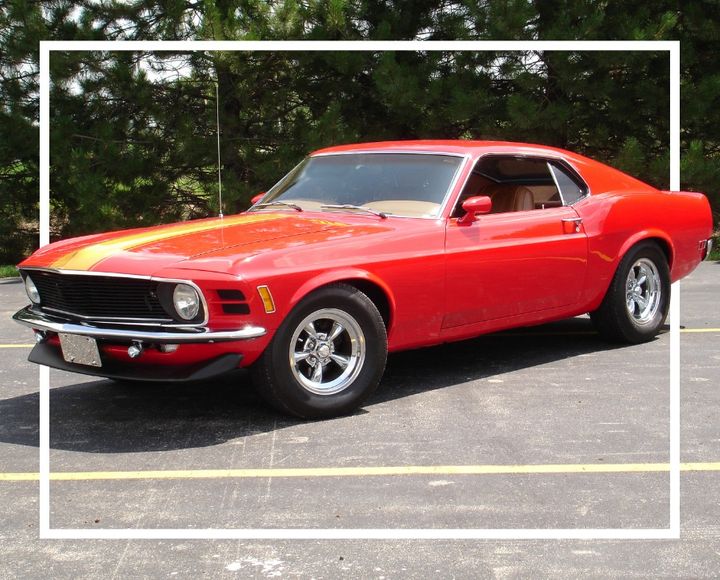 Red 1970 Ford Mustang