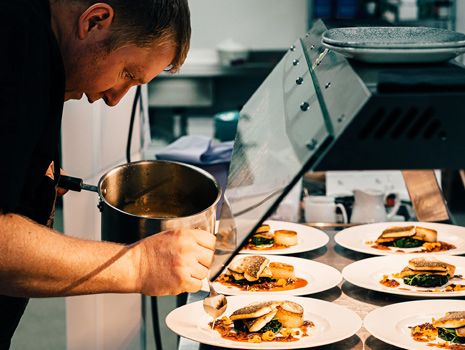 chef plating the food