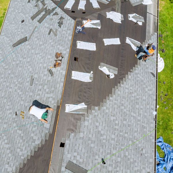 Top-Down view of a roof replacement