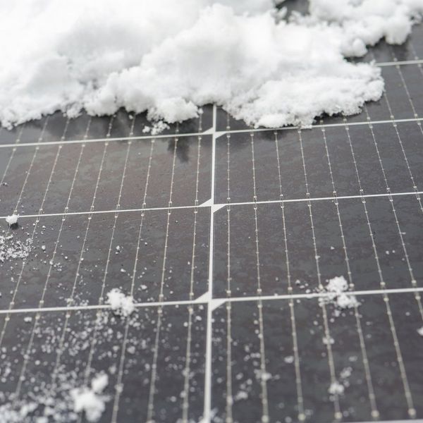 snow on solar panels