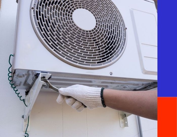 Outdoor AC unit work. Outdoor AC unit work.