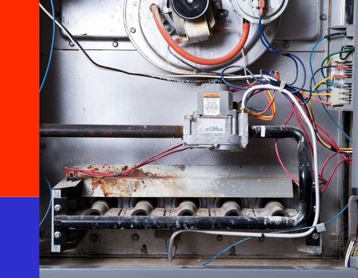 The interior of an AC unit.
