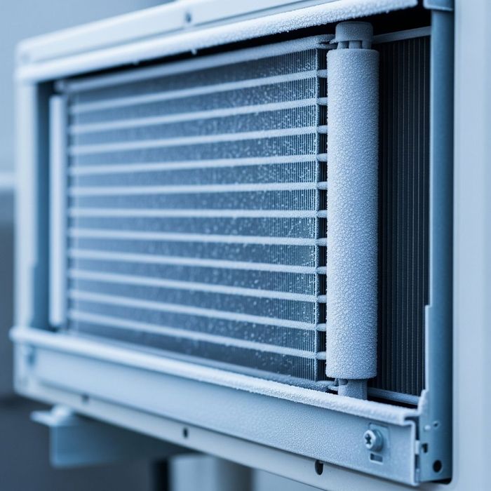 frozen evaporator coils in an AC unit