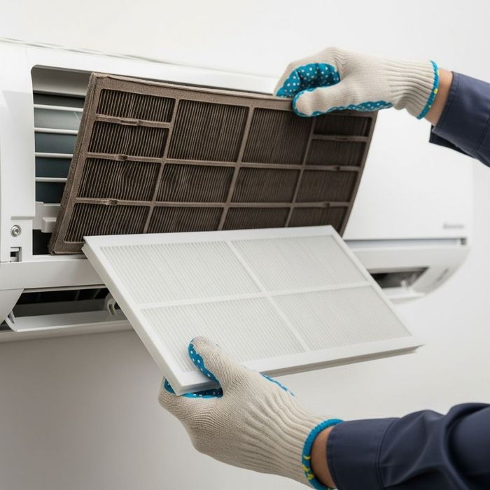 dirty air filter next to a clean filter dirty air filter next to a clean filter
