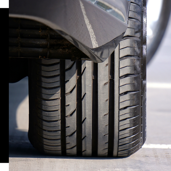 up close view of car tire