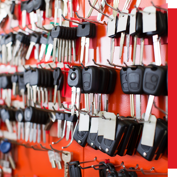 wall of uncut car keys
