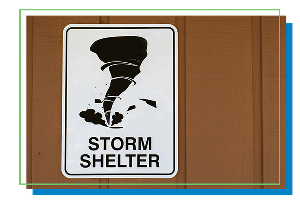 image of storm shelter sign