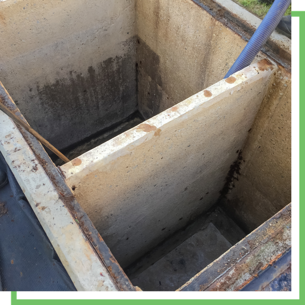 Installed grease trap