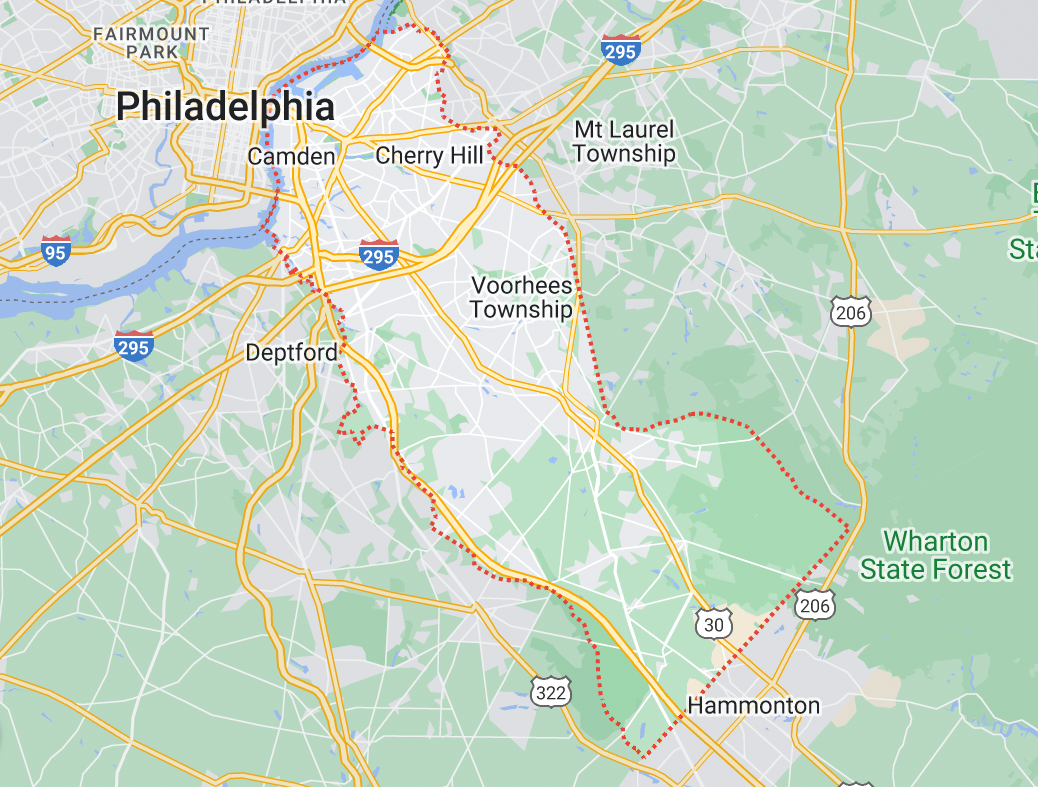 Camden County, NJ Map IOP and PHP Mental Health.png