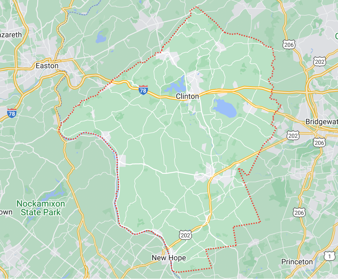 Hunterdon County, NJ Map IOP and PHP Mental Health.png