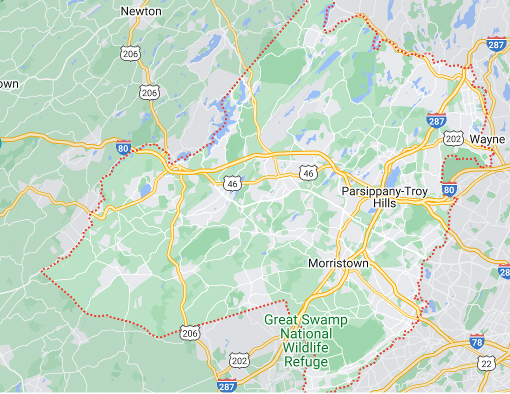 Morris County, NJ Map IOP and PHP Mental Health.png
