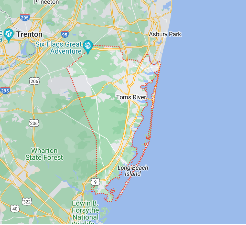 Ocean County, NJ Map IOP and PHP Mental Health.png