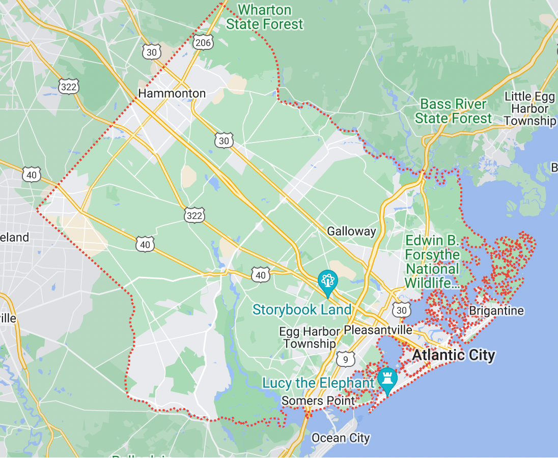 Atlantic County, NJ Map IOP and PHP Mental Health.png
