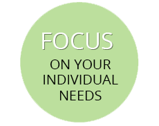 icon reading Focus on your individual needs