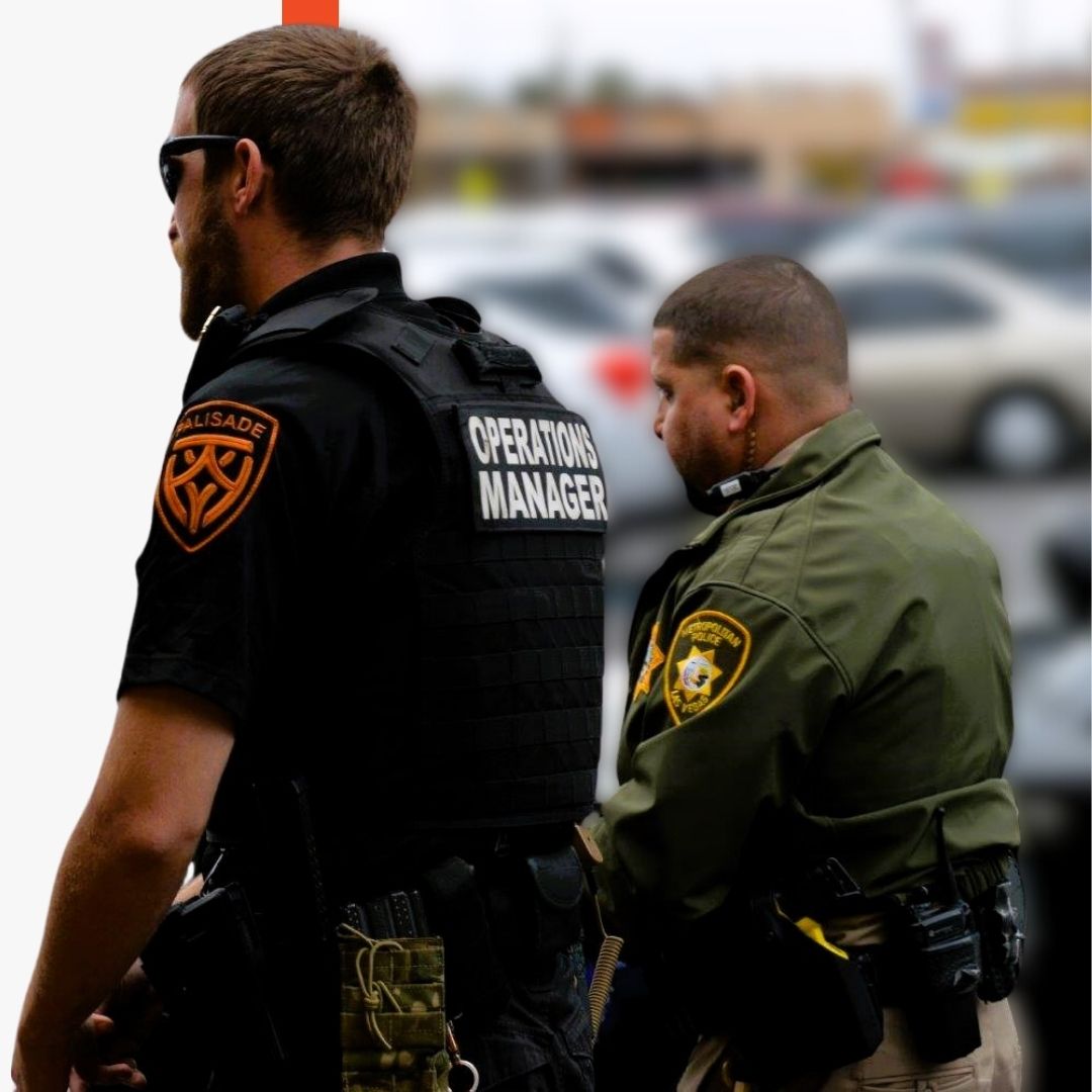 two security officer walking two security officer walking