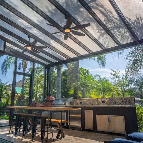 patio cover with outdoor kitchen