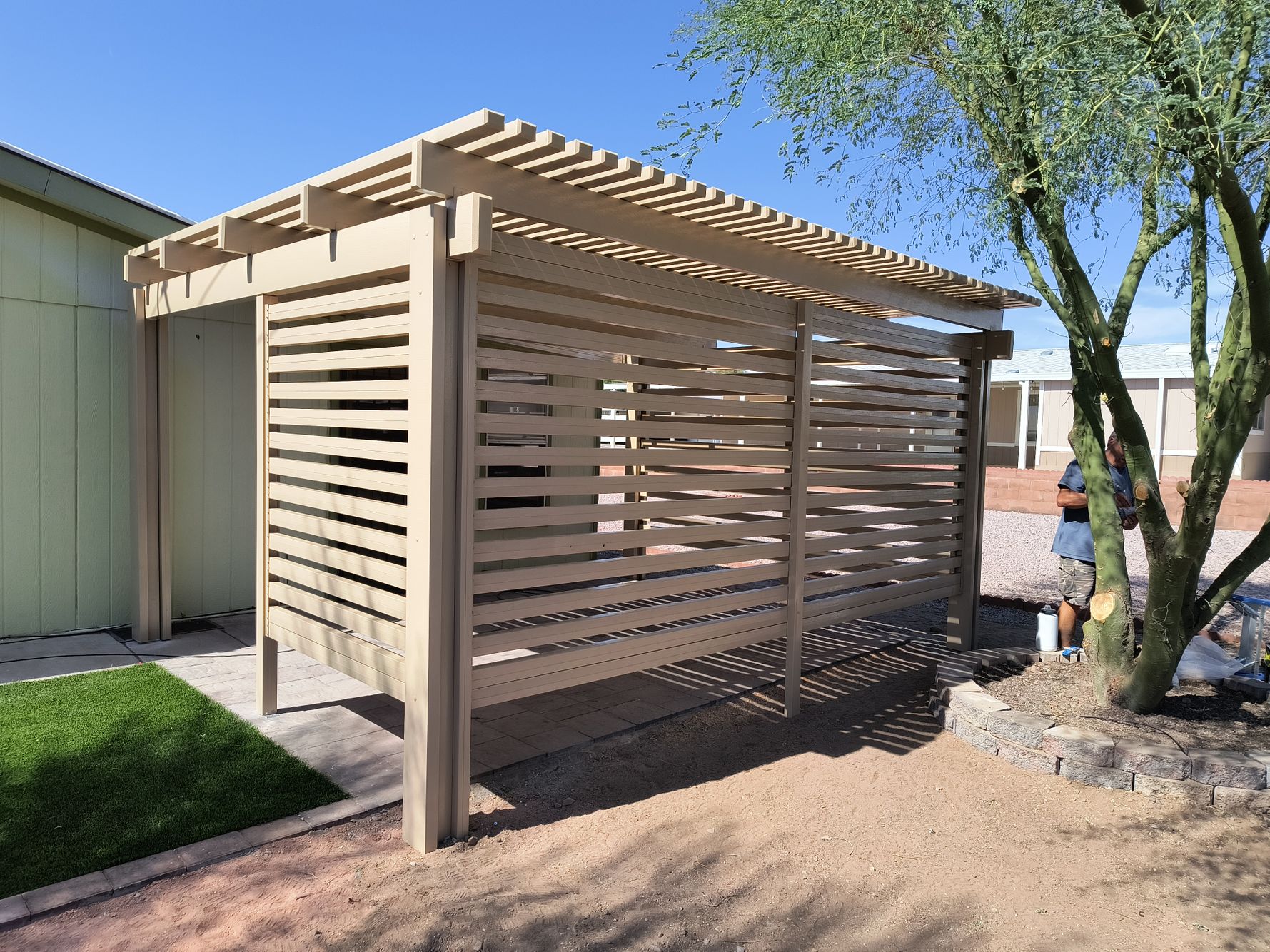 Pergola with Privacy Walls