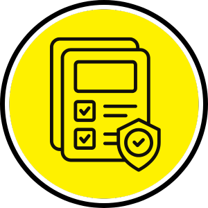 checklist, paperwork in order, shielf icon