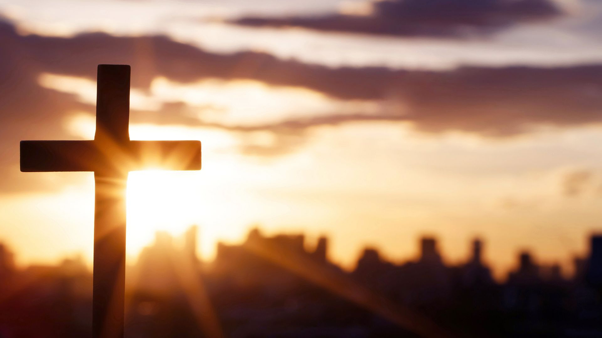 Image of cross and sunrise