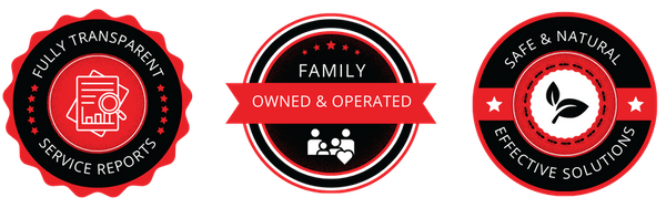 Fully transparent service reports, Family owned and operated, Safe, natural, and effective solutions