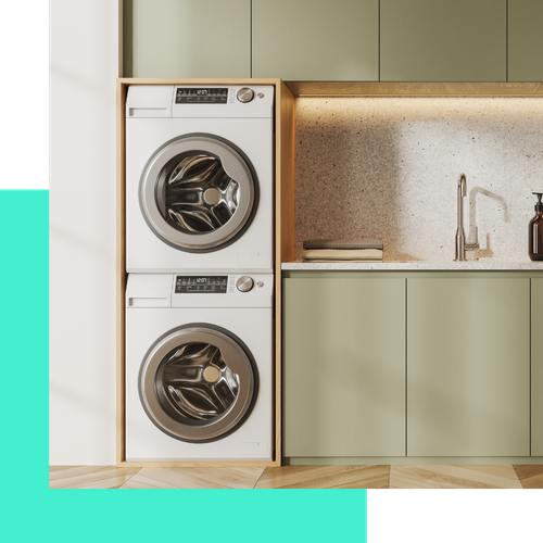 laundry room with stackable washer and dryer
