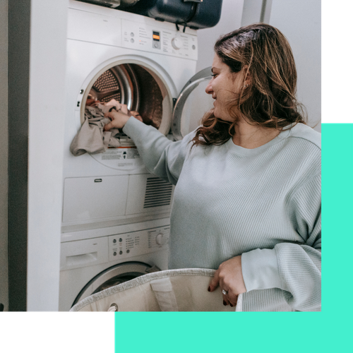 woman doing her laundry