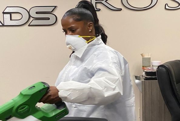 Image of a woman cleaning