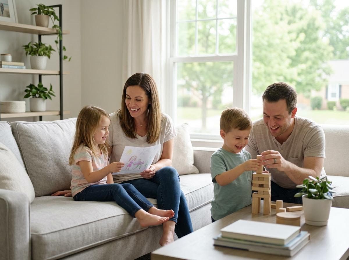 Happy Family Time in Living Room
