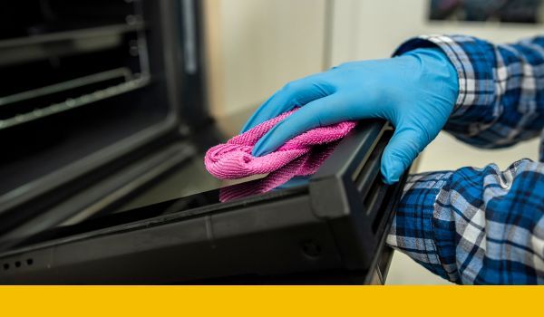 cleaning inside of oven