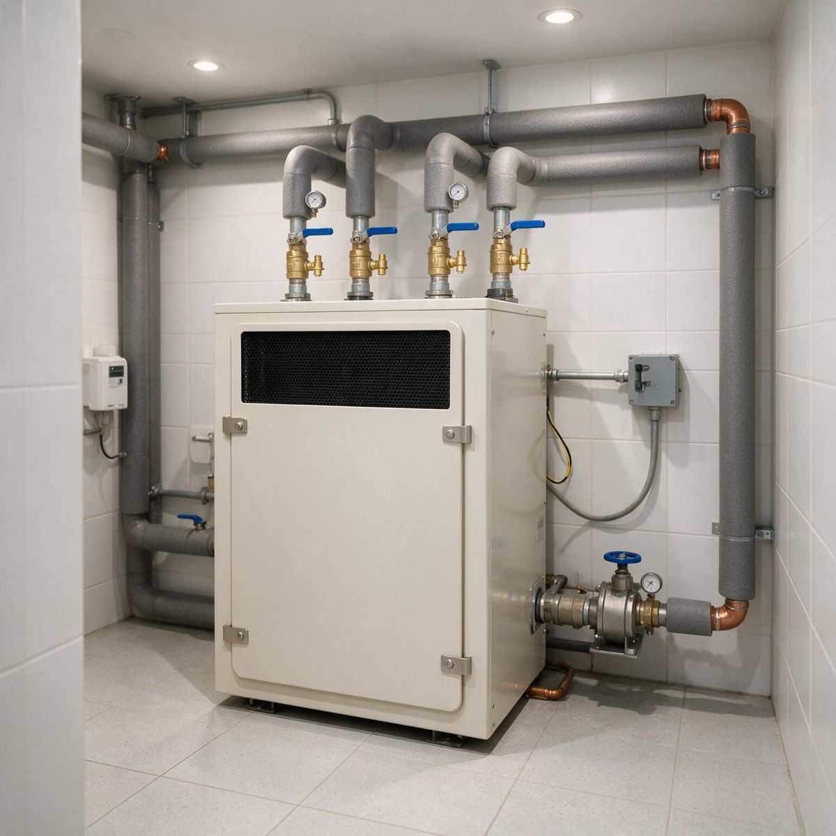 Water-source heat pump connected to building water-loop piping in a South Florida condo