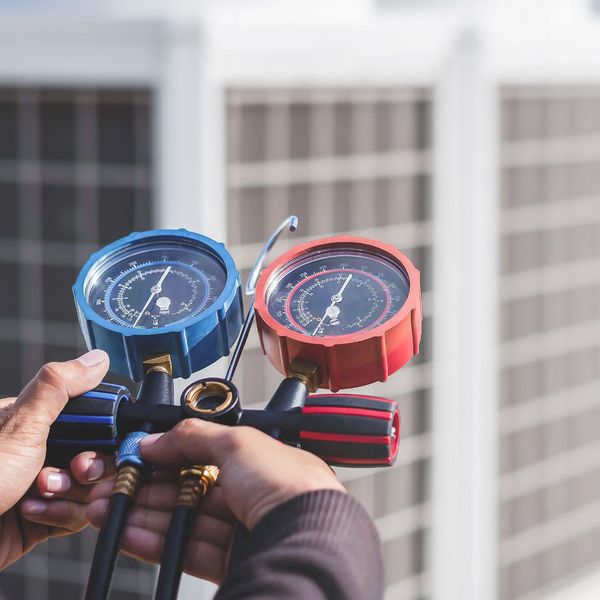 AC testing tools in front of condenser