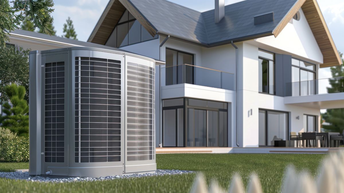 residential HVAC system installed outside modern home in Pompano Beach for reliable air conditioning and home comfort